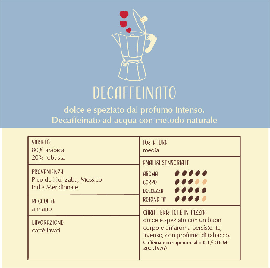 Caffè Decaffeinato | Macinato in barattolo